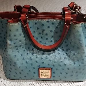 Small Dooney and Bourke embossed teal Ostrich leat
